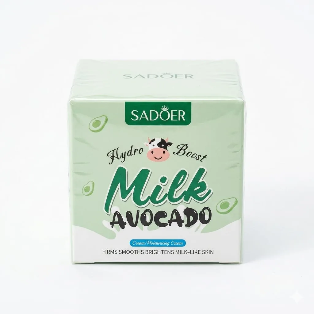 Crema hidratante facial de leche y aguacate