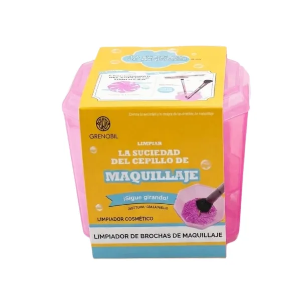 Limpiador de Brochas de Maquillaje – Recipiente Giratorio con Base de Silicona