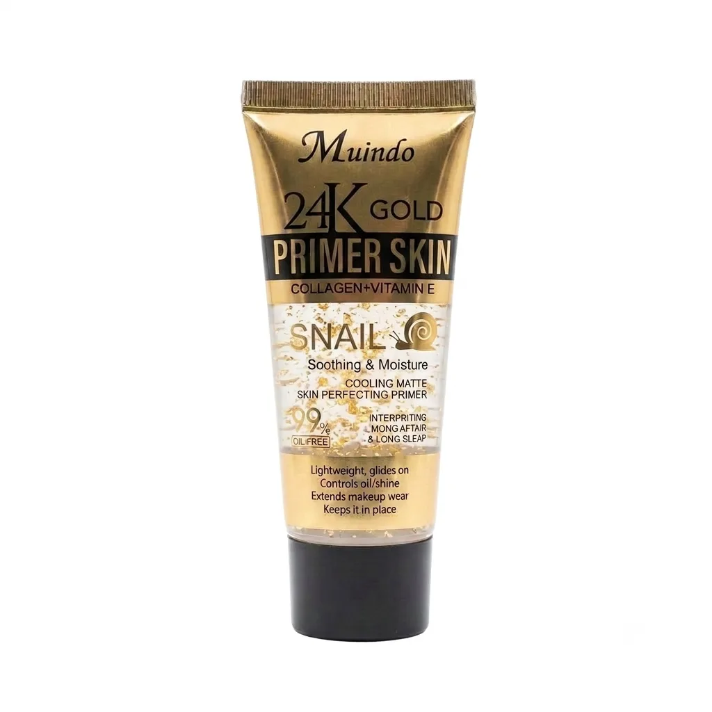 Primer Facial Muindo 24K Gold Snail - Colágeno y Vitamina E (Efecto Mate)